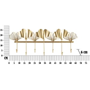 Mauro Ferretti appendiabiti da parete 7 ante 66,2x6x26,3 cm oro