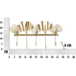 Mauro Ferretti appendiabiti da parete 5 ante 49,5x6x26,3 cm oro