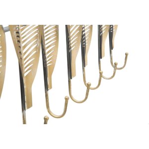 Mauro Ferretti appendiabiti da parete a foglia lunga 65x6x42,5 cm oro
