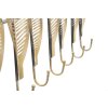 Mauro Ferretti appendiabiti da parete a foglia lunga 65x6x42,5 cm oro