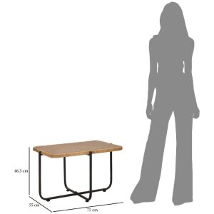 Mauro Ferretti tavolino Cebu 75x55x46,5 cm nero marrone