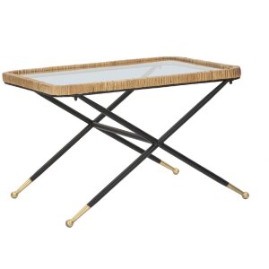 Mauro Ferretti Tavolino Saint Barth 70x50x45 cm nero marrone