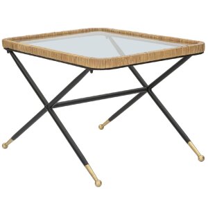 Mauro Ferretti Tavolino Saint Barth 70x50x45 cm nero marrone