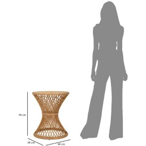 Tavolino Mauro Ferretti in rattan Ø 48x56 cm naturale