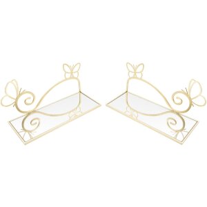 Mauro Ferretti staffa da parete butterfly set 2 pezzi 41,5x18x21 cm oro