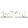 Mauro Ferretti staffa da parete butterfly set 2 pezzi 41,5x18x21 cm oro