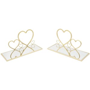 Mauro Ferretti console da parete set di cuori 2 pezzi 41,5x18x21 cm oro