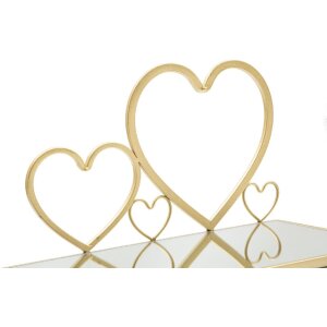 Mauro Ferretti console da parete set di cuori 2 pezzi 41,5x18x21 cm oro