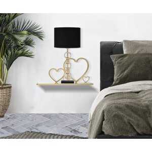 Mauro Ferretti console da parete set di cuori 2 pezzi 41,5x18x21 cm oro