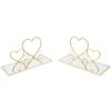 Mauro Ferretti console da parete set di cuori 2 pezzi 41,5x18x21 cm oro