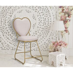 Mauro Ferretti sedia cuore 37x47x80 cm oro rosa