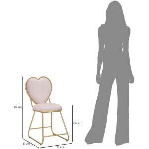 Mauro Ferretti sedia cuore 37x47x80 cm oro rosa