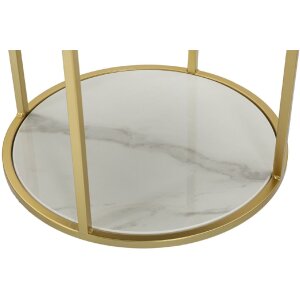 Mauro Ferretti comodino Montpellier Ø 42x48 cm oro crema bianco