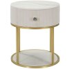 Mauro Ferretti comodino Montpellier Ø 42x48 cm oro crema bianco