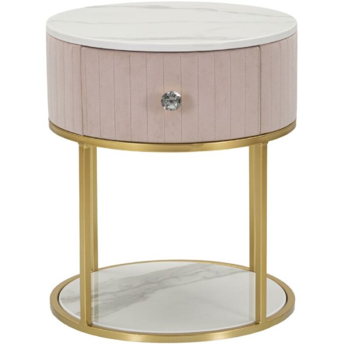 Mauro Ferretti comodino Montpellier Ø 42x48 cm oro rosa