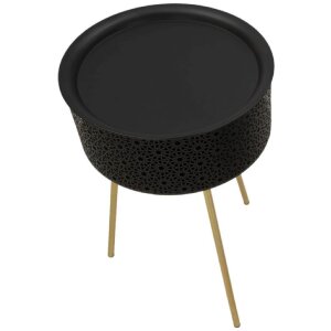 Mauro Ferretti tavolino Blacky Ø 40x65 cm oro nero