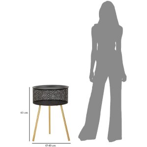 Mauro Ferretti tavolino Blacky Ø 40x65 cm oro nero