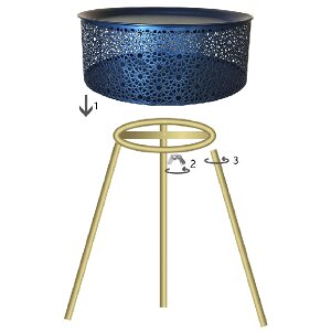 Mauro Ferretti tavolino Blacky Ø 40x65 cm oro nero