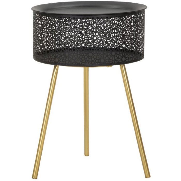 Mauro Ferretti tavolino Blacky Ø 35x50 cm oro nero