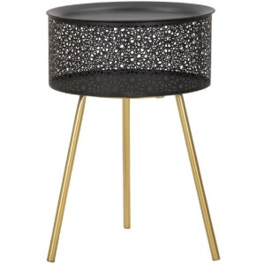 Mauro Ferretti tavolino Blacky Ø 35x50 cm oro nero