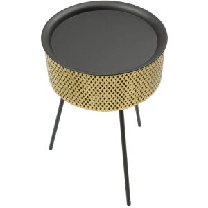 Mauro Ferretti Tavolino Glovy Ø 40x65 cm oro nero