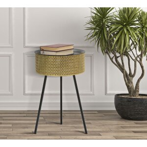 Mauro Ferretti Tavolino Glovy Ø 40x65 cm oro nero