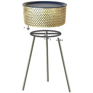Mauro Ferretti Tavolino Glovy Ø 40x65 cm oro nero