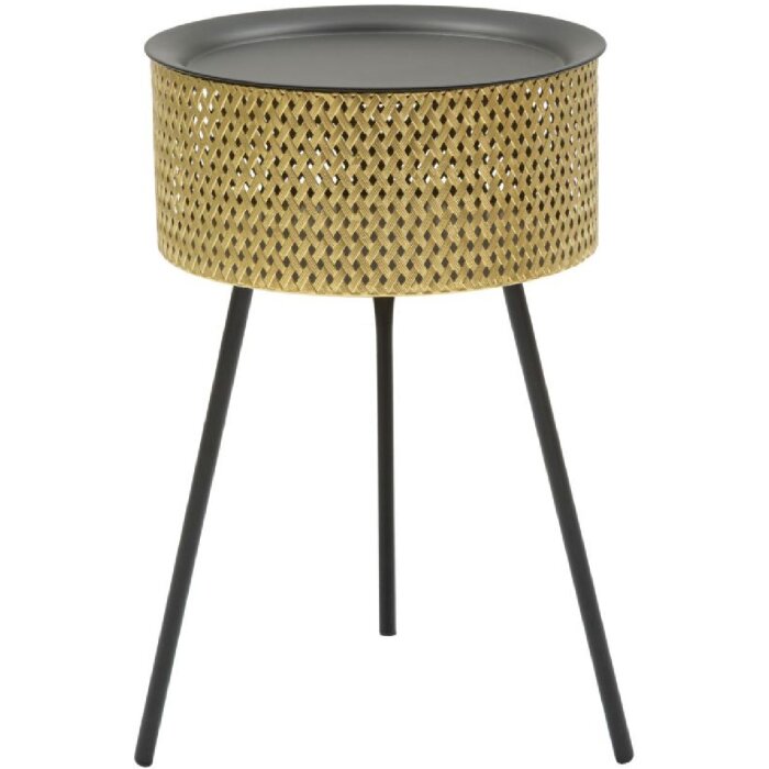 Mauro Ferretti Tavolino Glovy Ø 35x50 cm oro nero