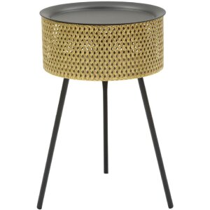 Mauro Ferretti Tavolino Glovy Ø 35x50 cm oro nero