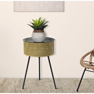 Mauro Ferretti Tavolino Glovy Ø 35x50 cm oro nero