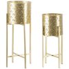 Mauro Ferretti Golvy set di 2 fioriere Ø 21x52 e 19x42 cm oro