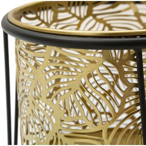 Mauro Ferretti Leavy set di 2 portafiori Ø 21x40 e 19x22 cm oro nero