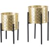 Mauro Ferretti Glissy set di 2 portafiori Ø 21x38 e 19x28 cm oro nero