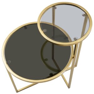 Mauro Ferretti tavolino 2 livelli 50x40x60,5 cm oro