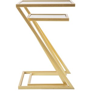 Mauro Ferretti tavolini Z set di 2 40x40x60 e 30x30x50 cm oro