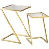 Mauro Ferretti tavolini Z set di 2 40x40x60 e 30x30x50 cm oro