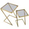 Mauro Ferretti tavolini Z set di 2 40x40x60 e 30x30x50 cm oro