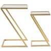Mauro Ferretti tavolini Z set di 2 40x40x60 e 30x30x50 cm oro