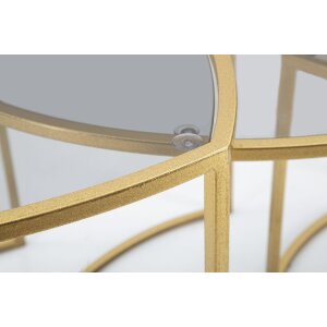 Mauro Ferretti tavolino Triangle set di 3 Ø 60x50-50x45-40x40 cm oro
