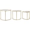 Mauro Ferretti tavolino Triangle set di 3 Ø 60x50-50x45-40x40 cm oro