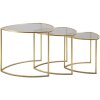 Mauro Ferretti tavolino Triangle set di 3 Ø 60x50-50x45-40x40 cm oro