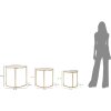 Mauro Ferretti tavolino Triangle set di 3 Ø 60x50-50x45-40x40 cm oro