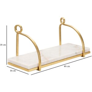 Mauro Ferretti mensola a muro Marmo 40x16x18 cm bianco oro