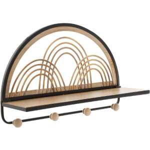 Mauro Ferretti mensola a muro Oporto con ganci 46x15,5x30 cm nero marrone