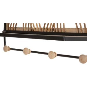 Mauro Ferretti mensola a muro Oporto con ganci 46x15,5x30 cm nero marrone