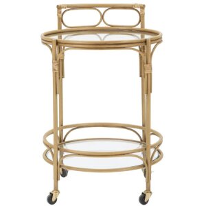 Mauro Ferretti carrello di servizio Panama rotondo Ø 51x74 cm marrone