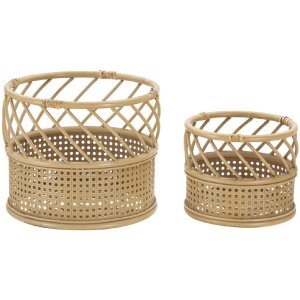 Mauro Ferretti portafiori Panama set di 2 Ø 30x25-22x18 cm marrone