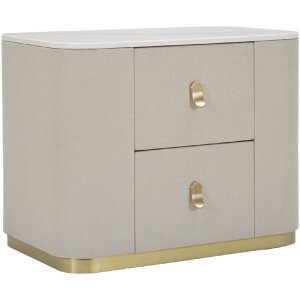 Mauro Ferretti comodino beauty 60x40x47 cm crema oro