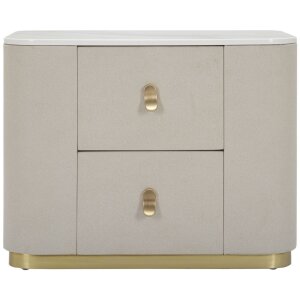 Mauro Ferretti comodino beauty 60x40x47 cm crema oro