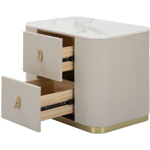 Mauro Ferretti comodino beauty 60x40x47 cm crema oro